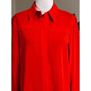 Per Se by Carlisle Long Sleeve Orange Shirt Dress Size 6